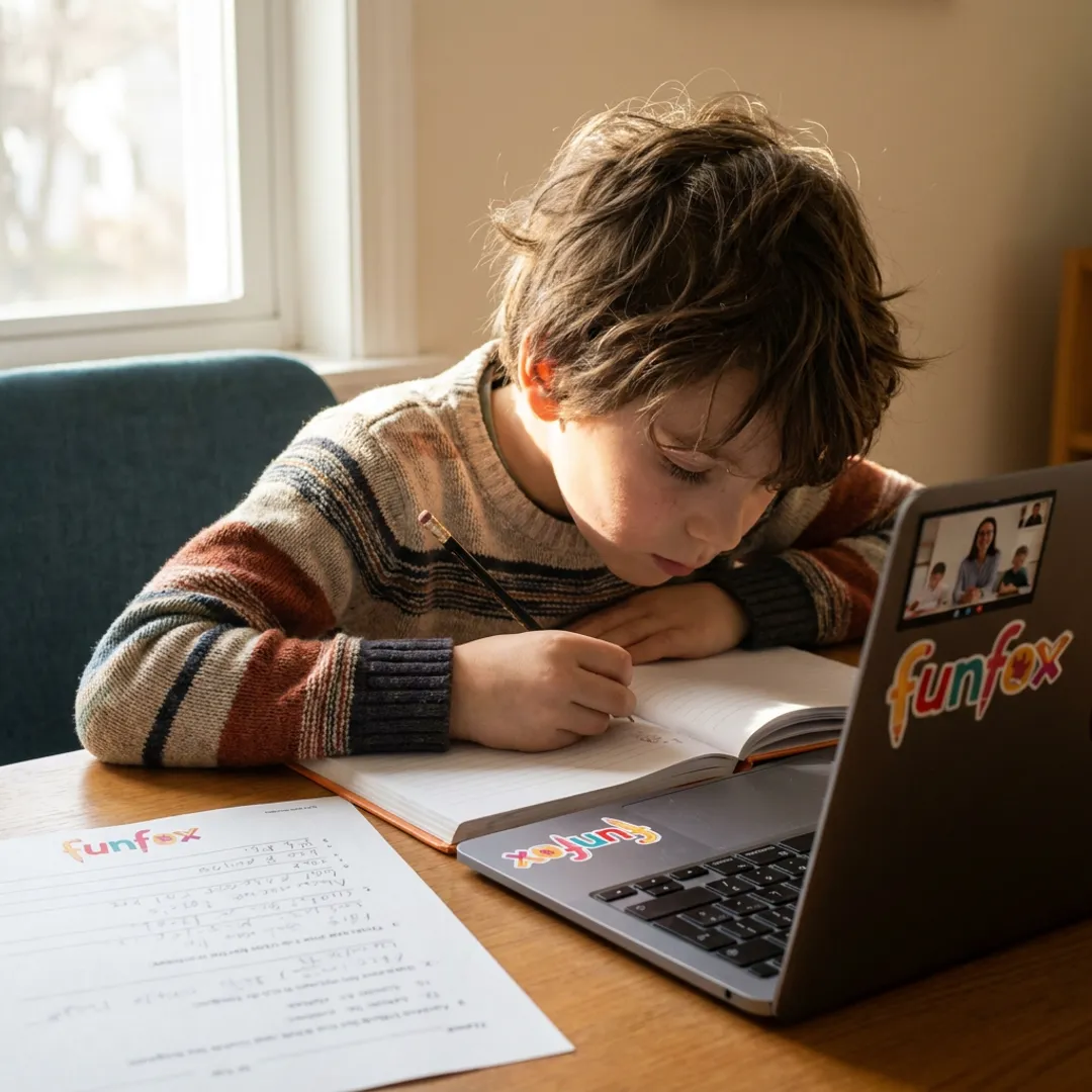 Student improving English writing online