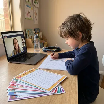 Year 2 student in online tutoring session
