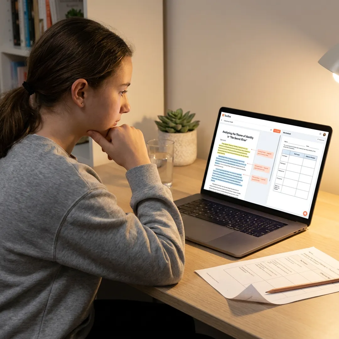 Online tutor reviewing a high school essay with student