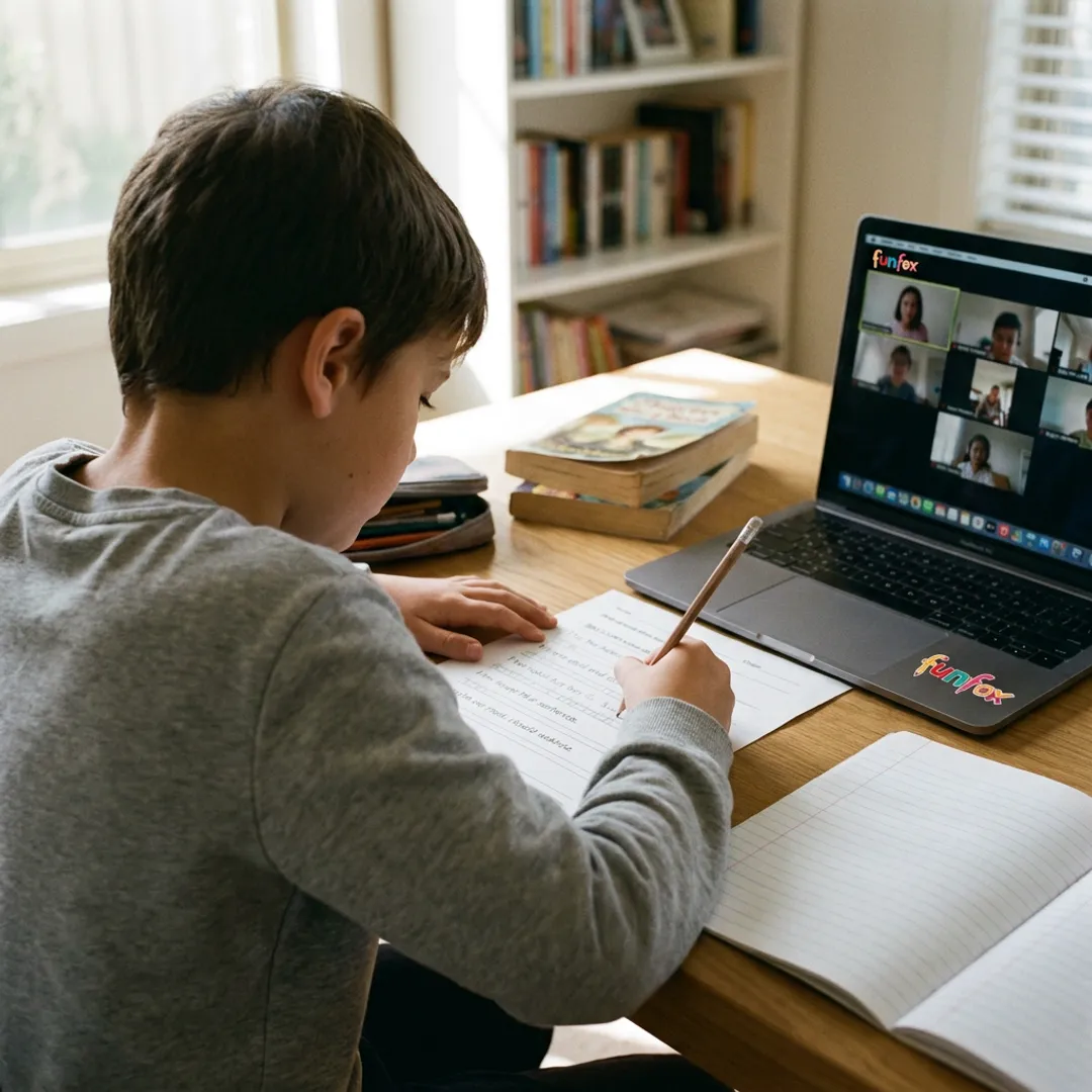 Online homeschool literacy lesson at home