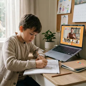 Year 6 student learning online in Melbourne