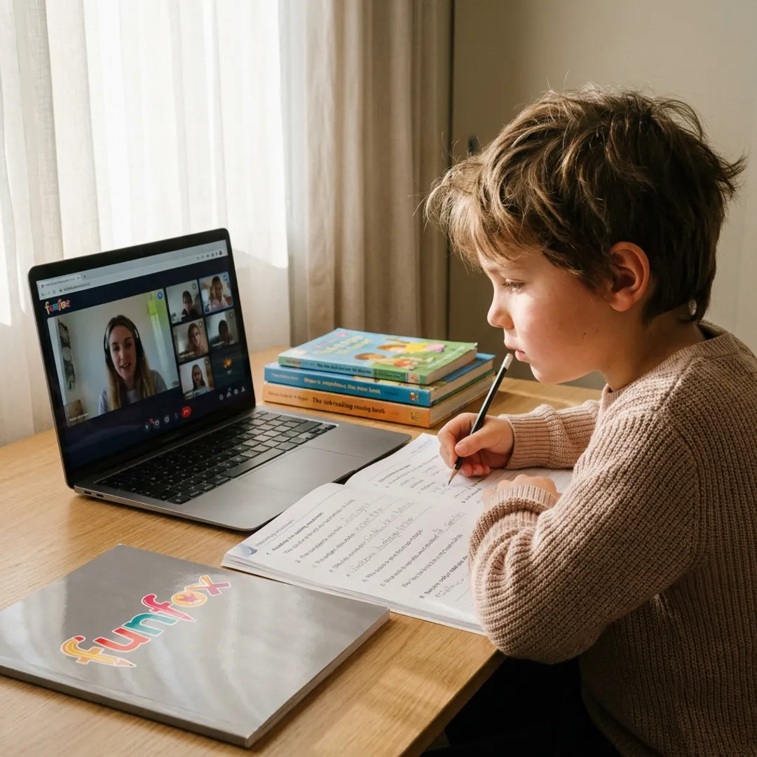 Year 5 student learning English online