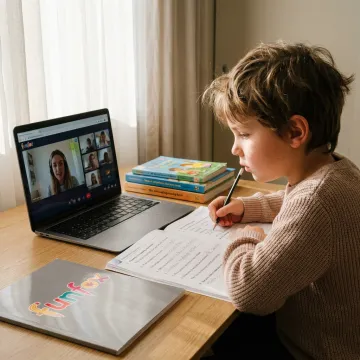 Year 5 student learning English online