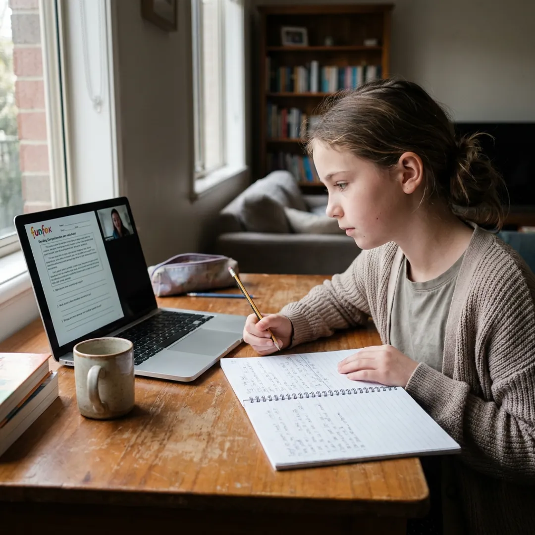 Year 5 student attending online tutoring in Melbourne