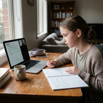 Year 5 student attending online tutoring in Melbourne