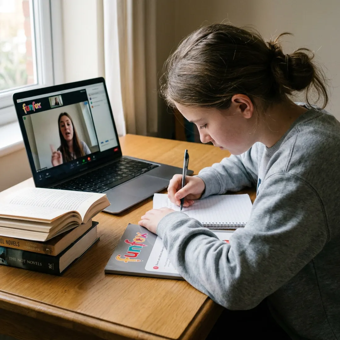 Year 9 student taking online English tutoring in Melbourne
