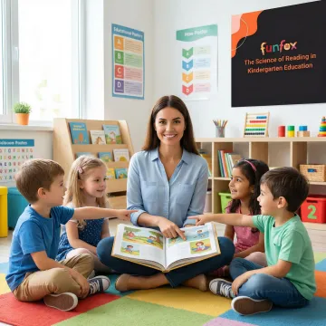 Teacher working with small group of Grade 2 students on reading skills
