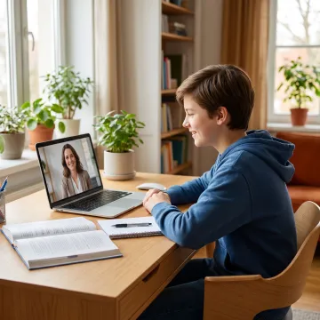 Student in an online Year 8 tutoring session