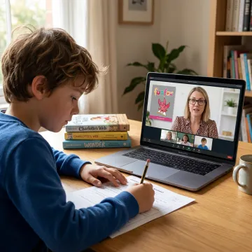Student preparing for scholarship exam online