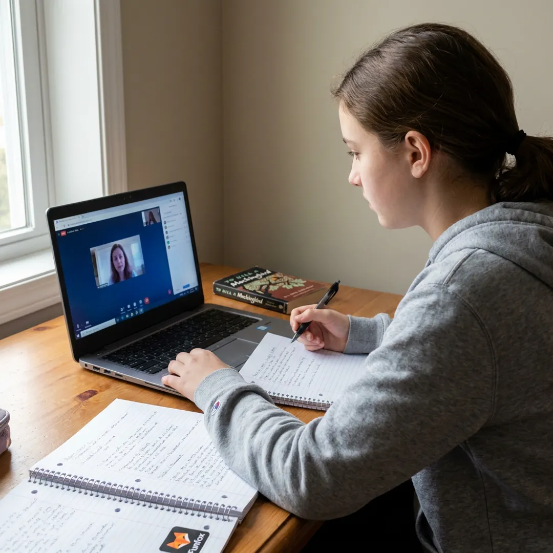 Online high school tutoring session