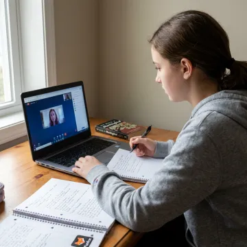 Online high school tutoring session