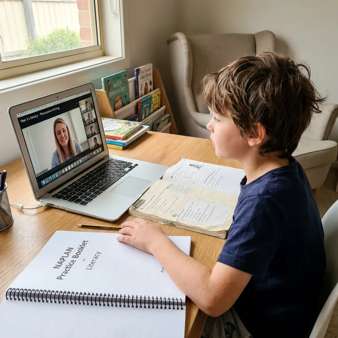 Online NAPLAN tutoring session for students