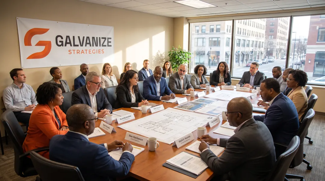 Community advisory panel meeting representing cross-sector coalition partnership collaboration