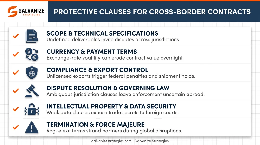 Six essential clauses checklist for international procurement contracts