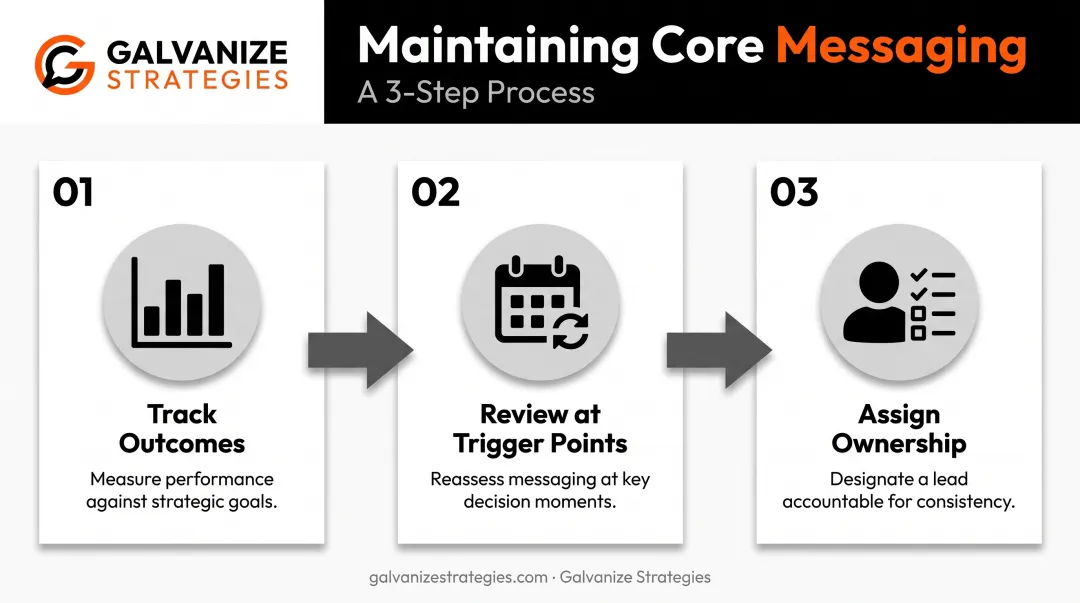 3-step process for sustaining core messaging discipline over time