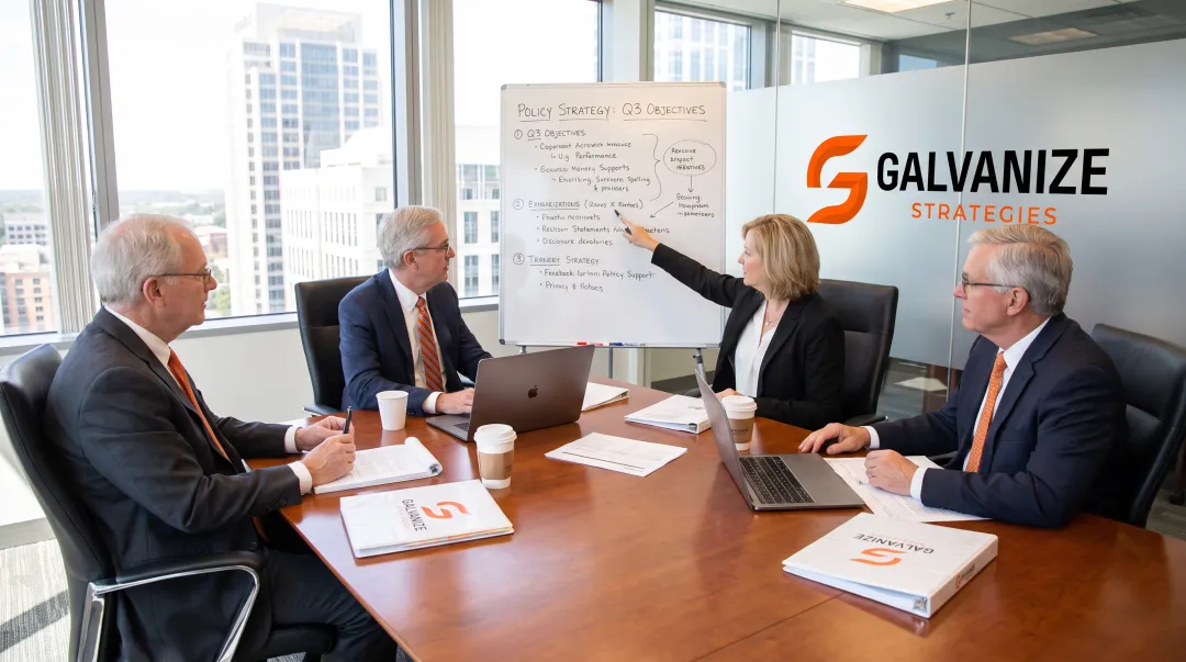 Galvanize Strategies leadership team advising clients on legislative strategy