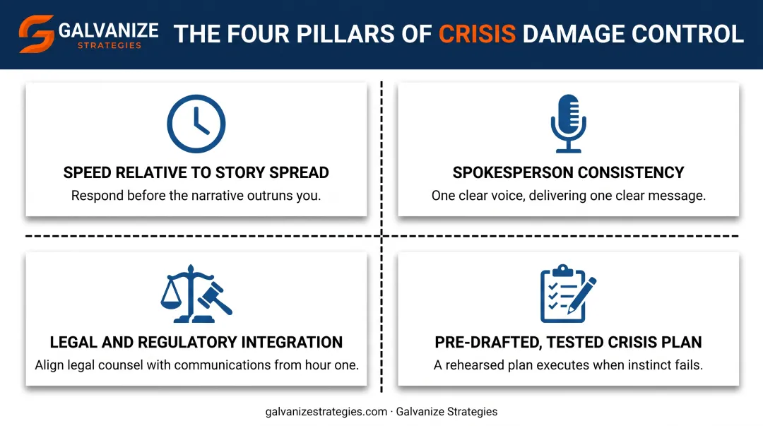 Four key factors determining PR crisis recovery success chart