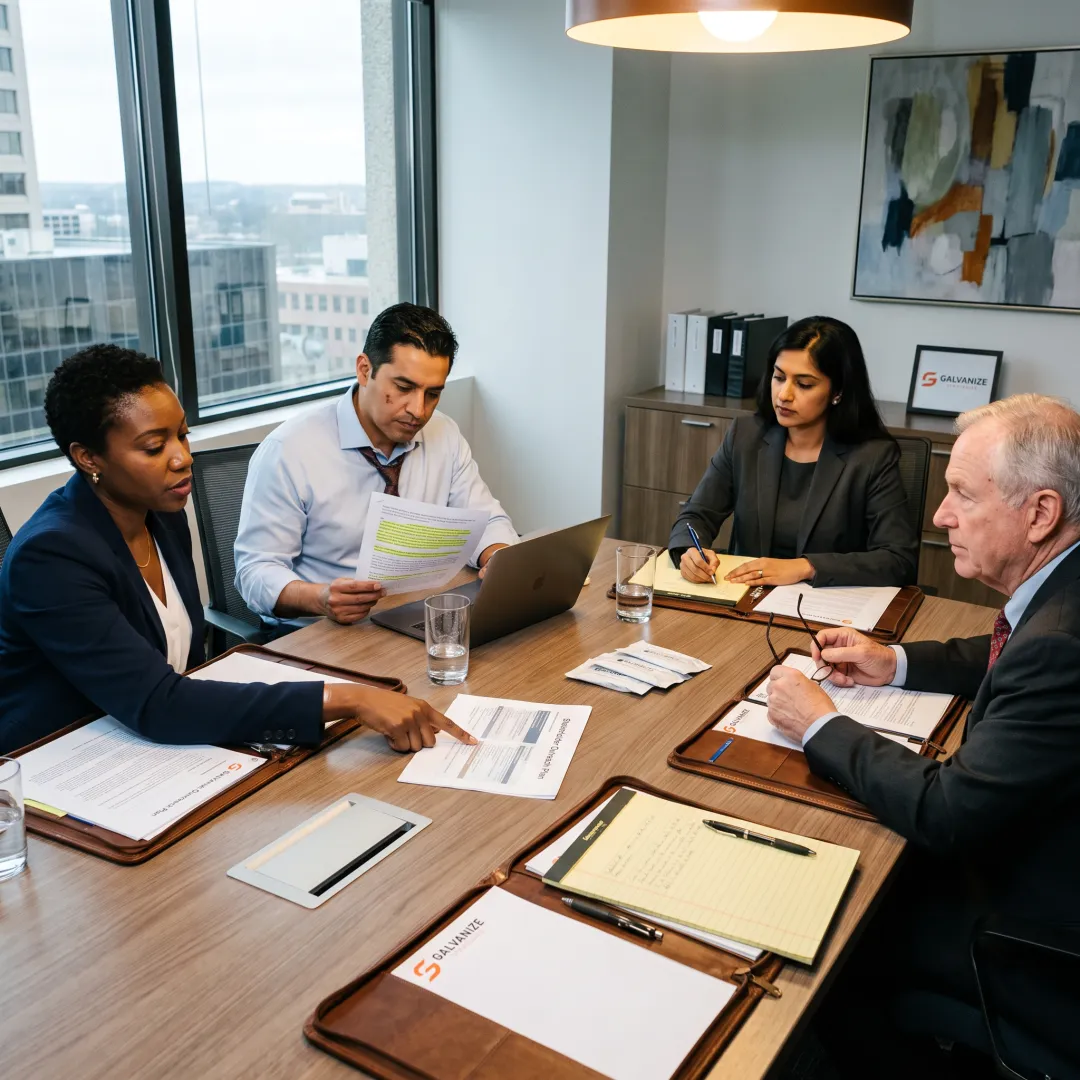 Policy professionals meeting with stakeholders