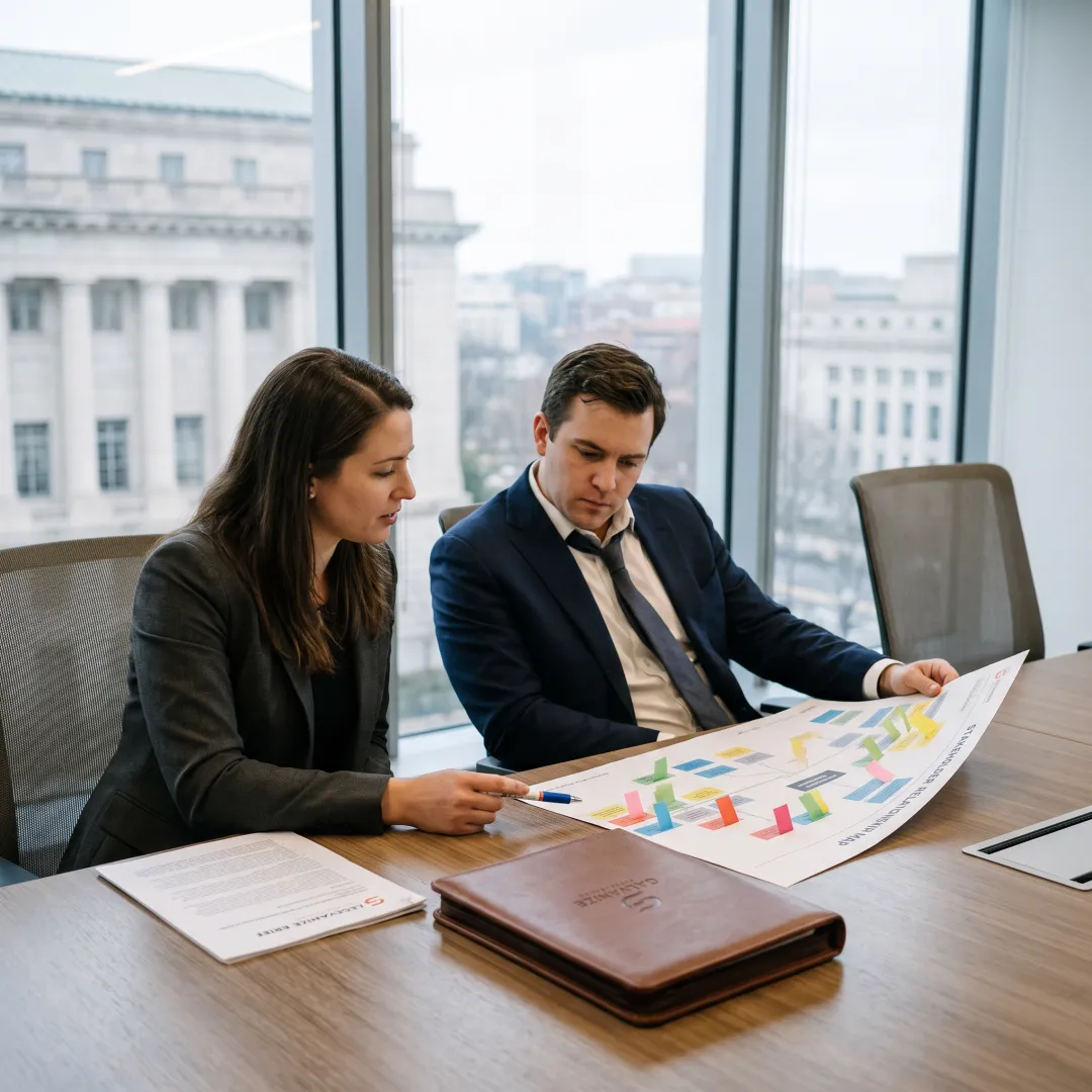 Advisors developing a federal advocacy strategy