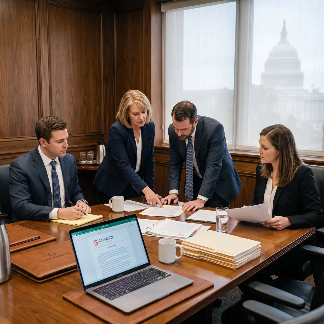 Government affairs professionals meeting at a Pennsylvania capitol