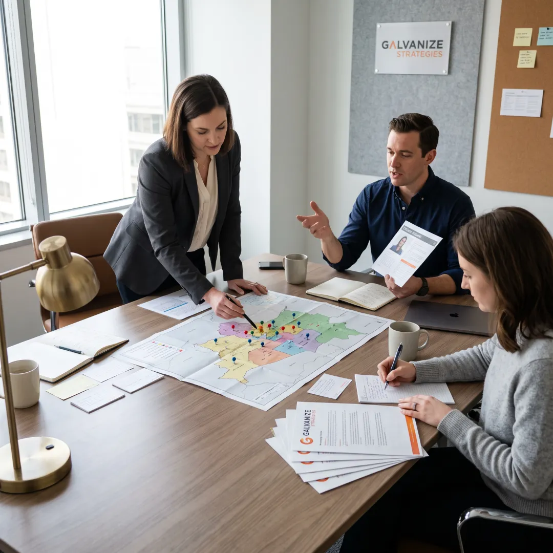 Team planning a stakeholder outreach campaign