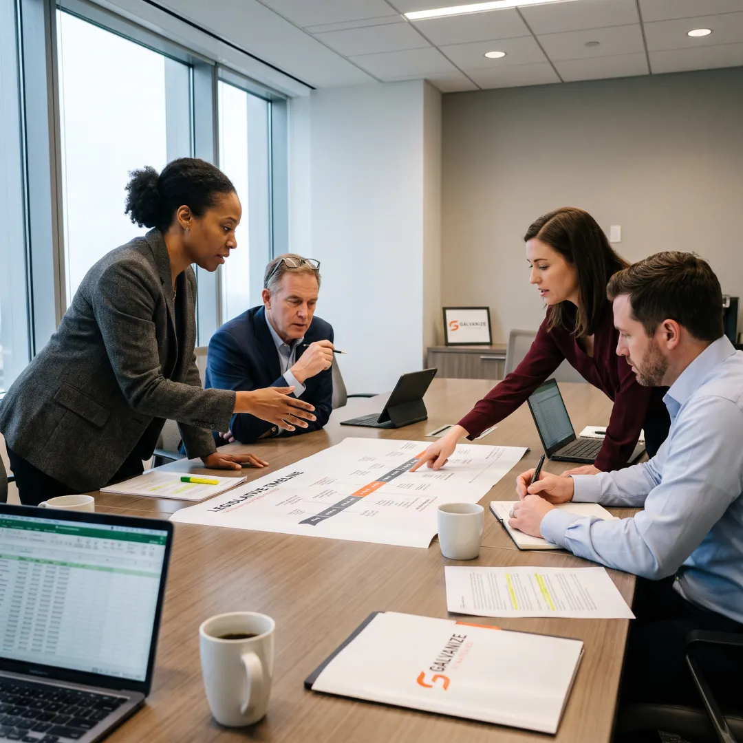 Advocacy team reviewing a policy strategy