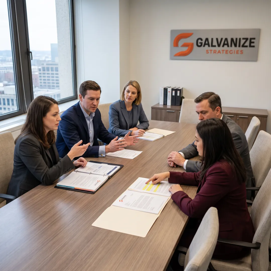 Policy advisors meeting with government stakeholders