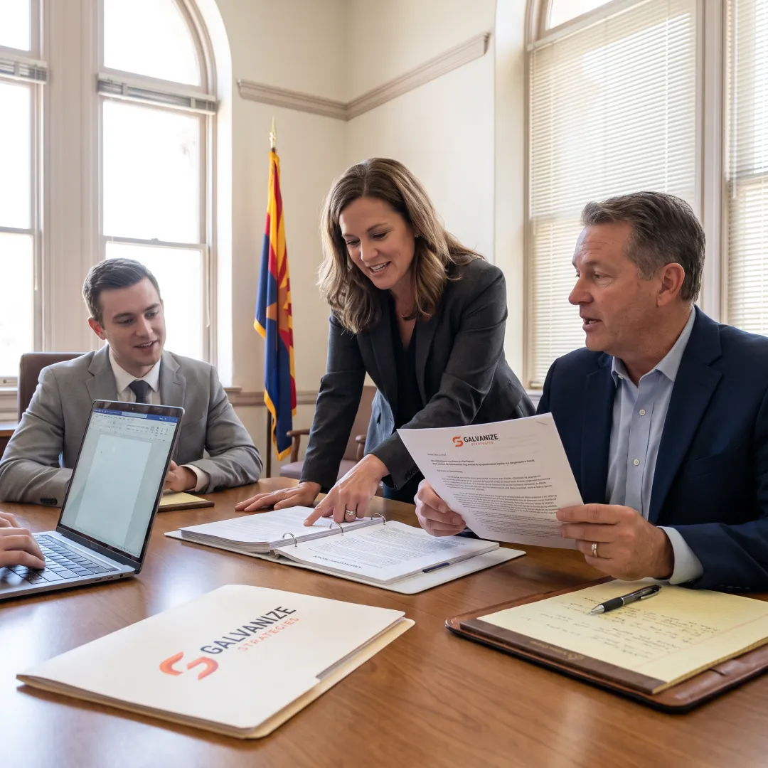 Arizona public affairs professionals meeting at the State Capitol