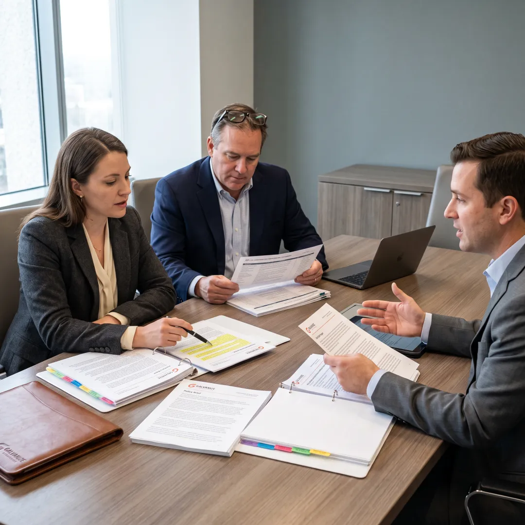 Advocacy team reviewing policy strategy