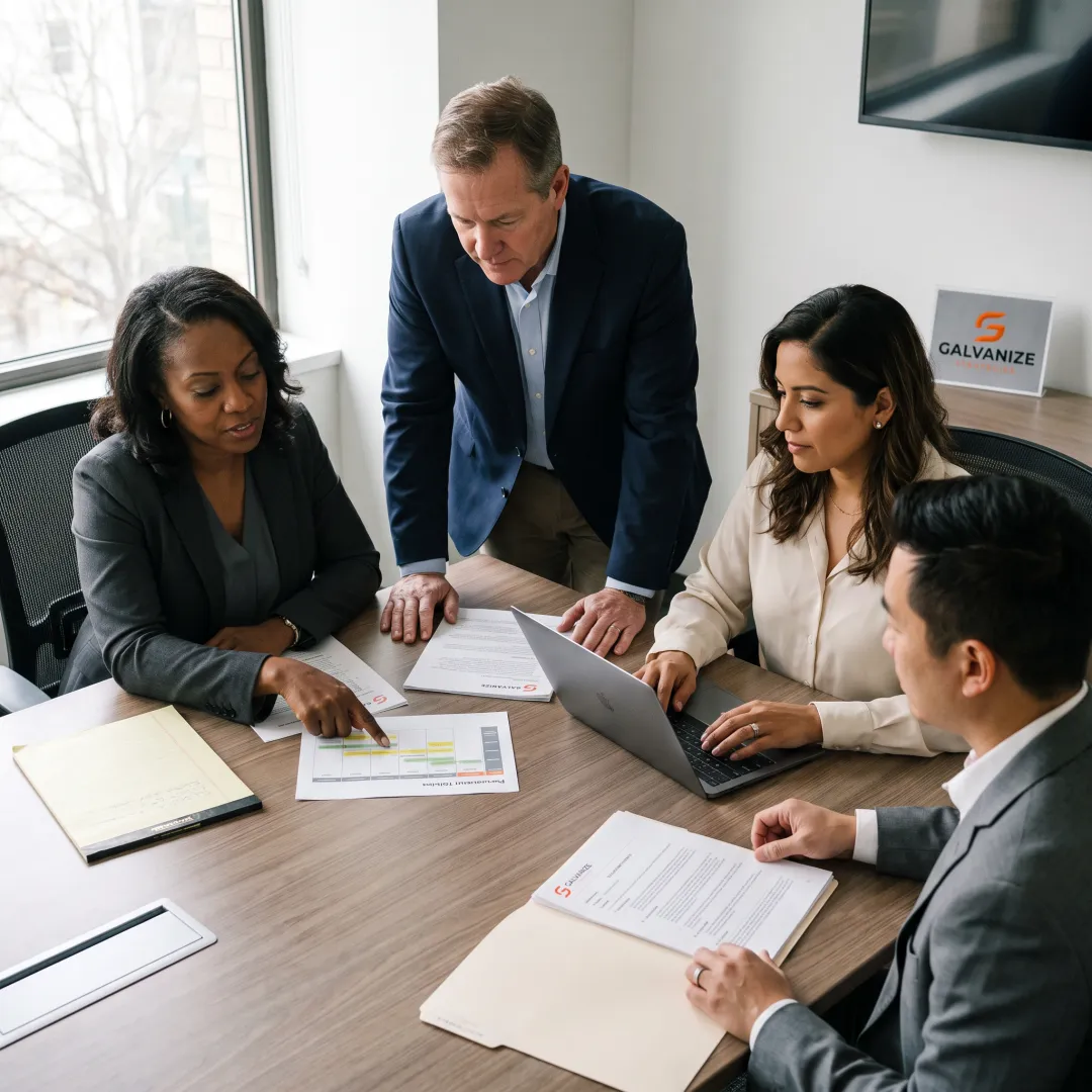 Strategy meeting for a government contract pursuit