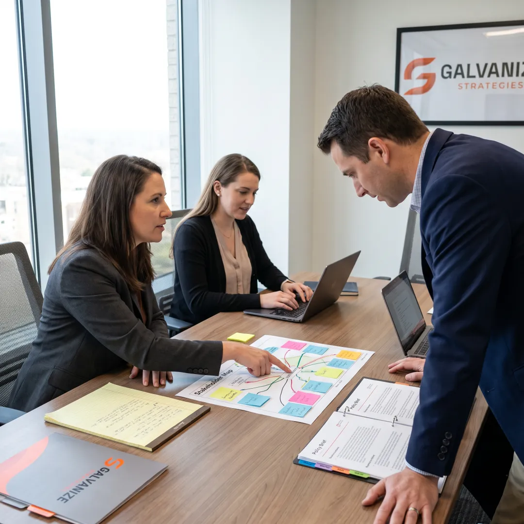 Advisors developing a public affairs strategy