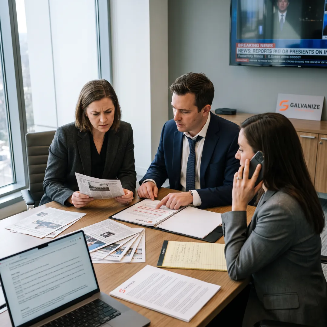 Communications advisors coordinating a crisis response