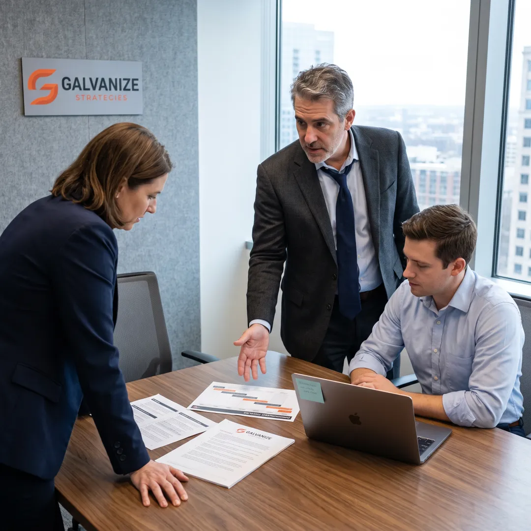 Team planning a government contract strategy