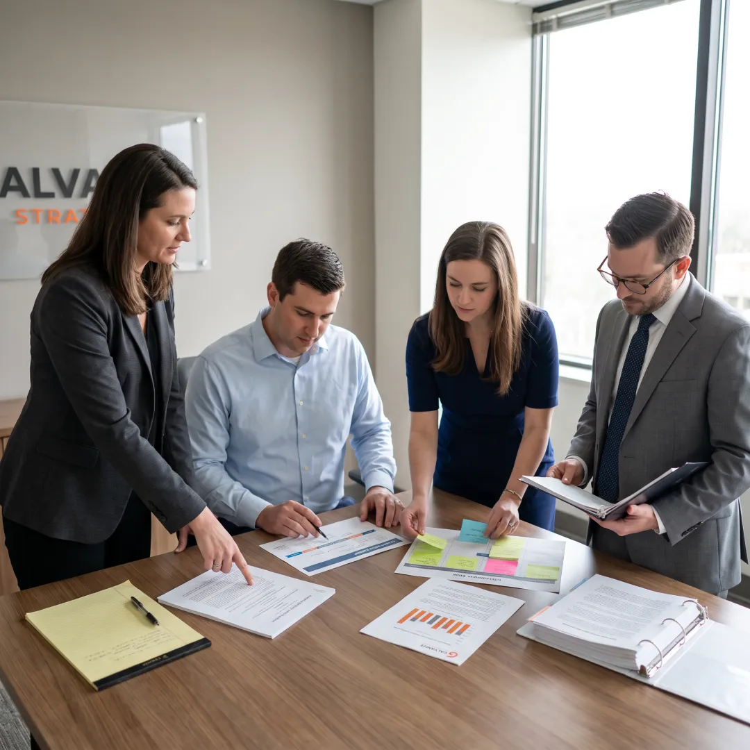 Advisors planning a public policy strategy