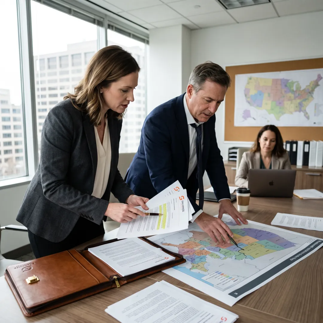 Policy advisors reviewing an advocacy strategy