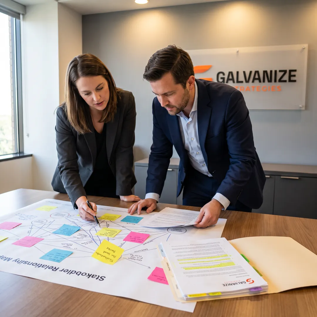 Advisors reviewing a public policy strategy