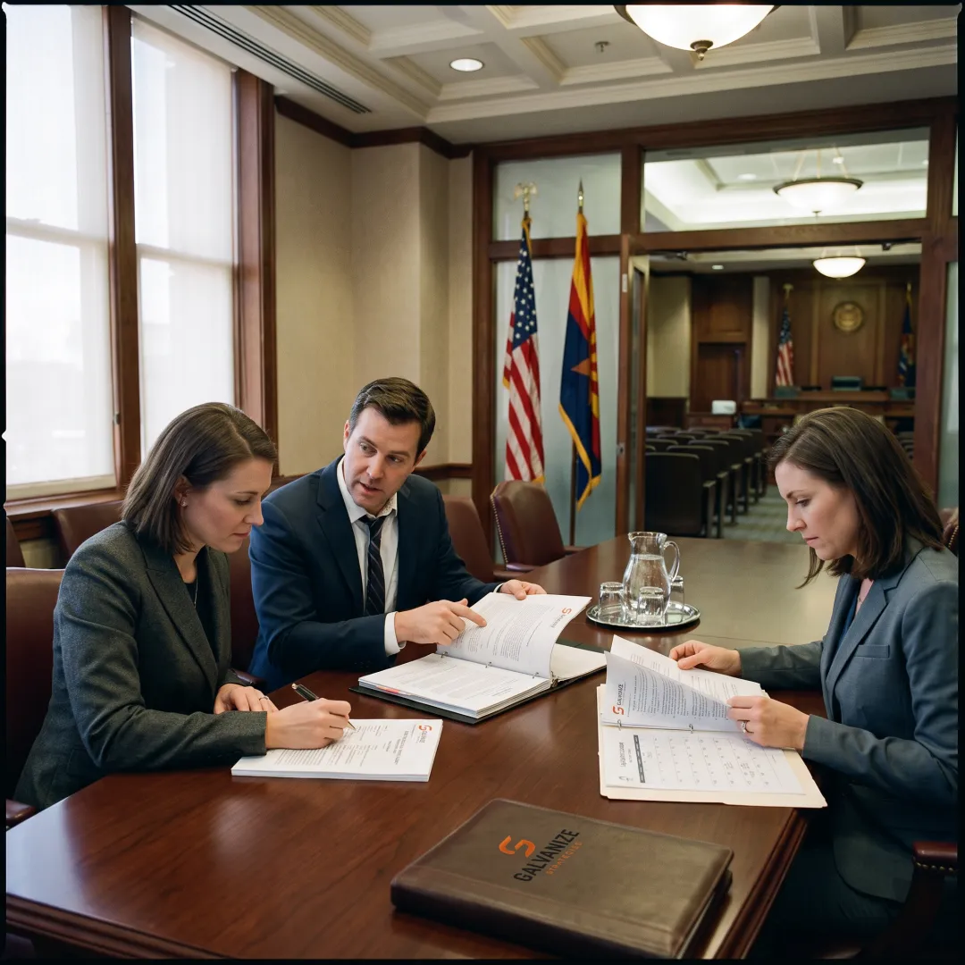 Government affairs professionals meeting at a state capitol