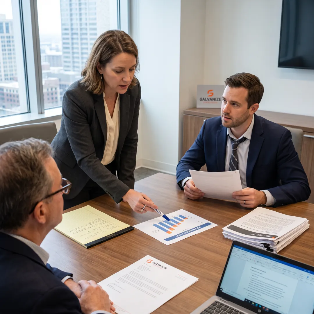 Policy advisors reviewing ARPA funding documents