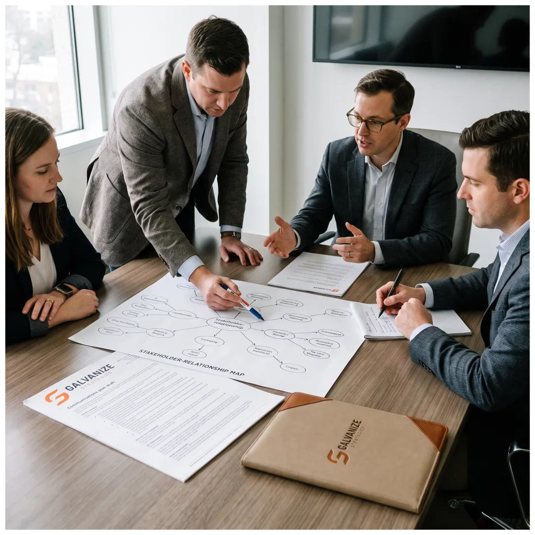Advisors planning a policy strategy