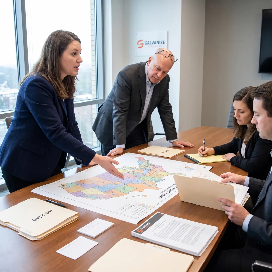 Policy advisor presenting a civic strategy