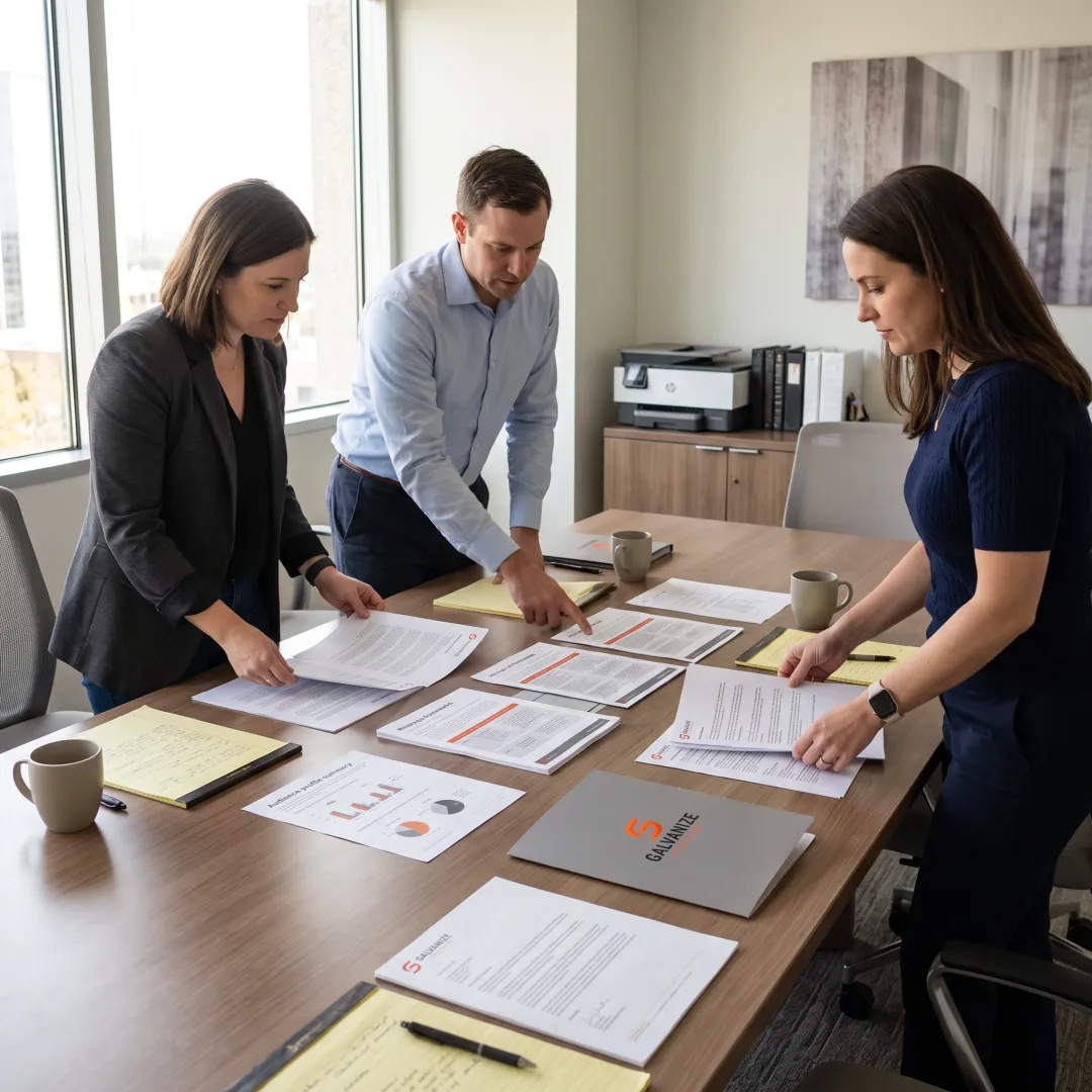 Consultants developing a public communications strategy