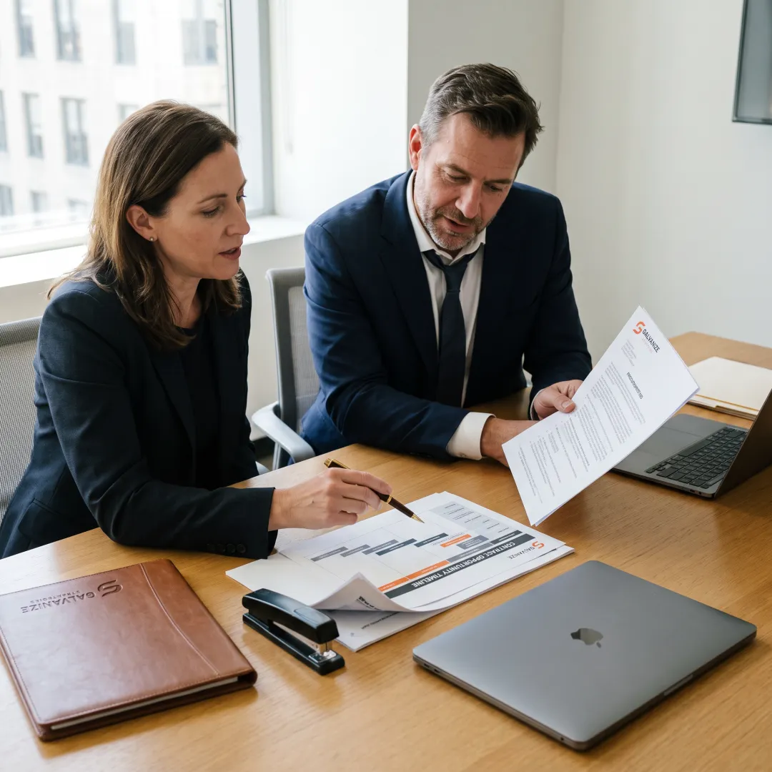 Consultants reviewing a government procurement strategy