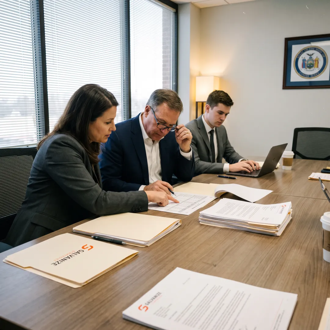 Professionals reviewing Florida state procurement documents