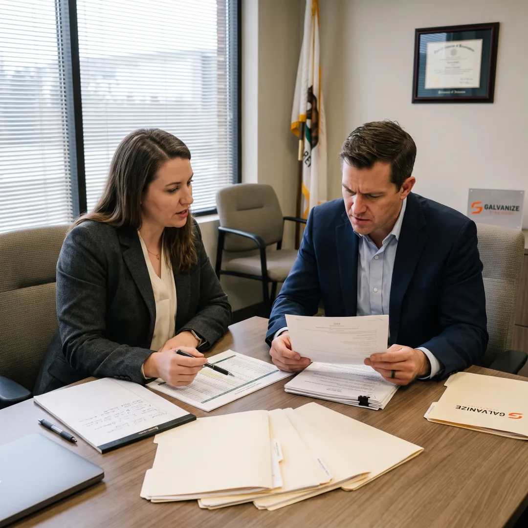 Professionals reviewing a government procurement bid