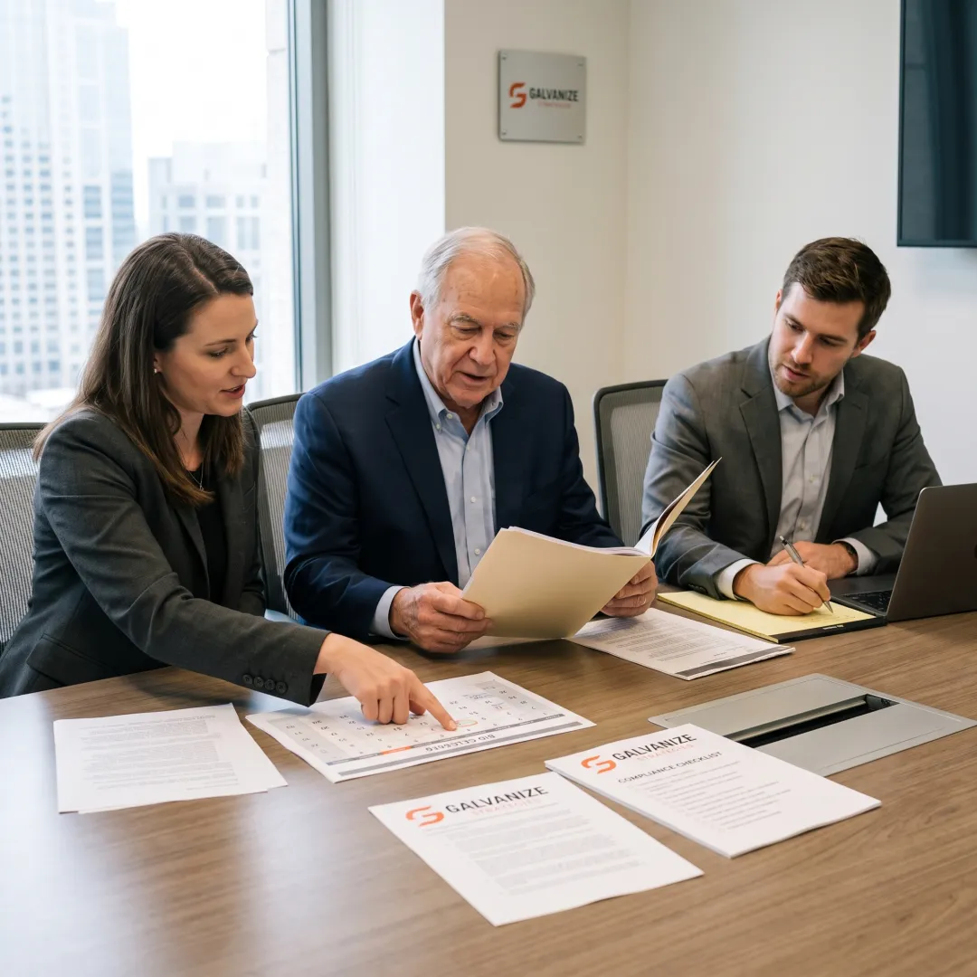 Consultants reviewing government bid documents