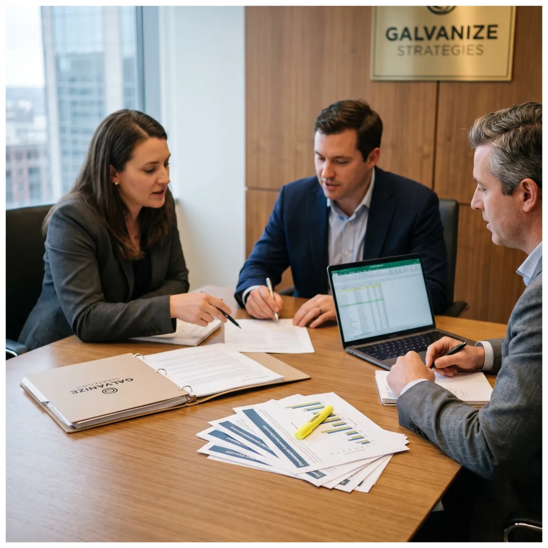 Advisors reviewing a government procurement strategy