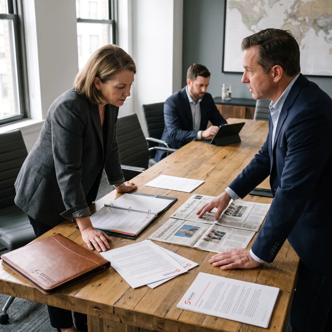 Strategists reviewing global policy communications