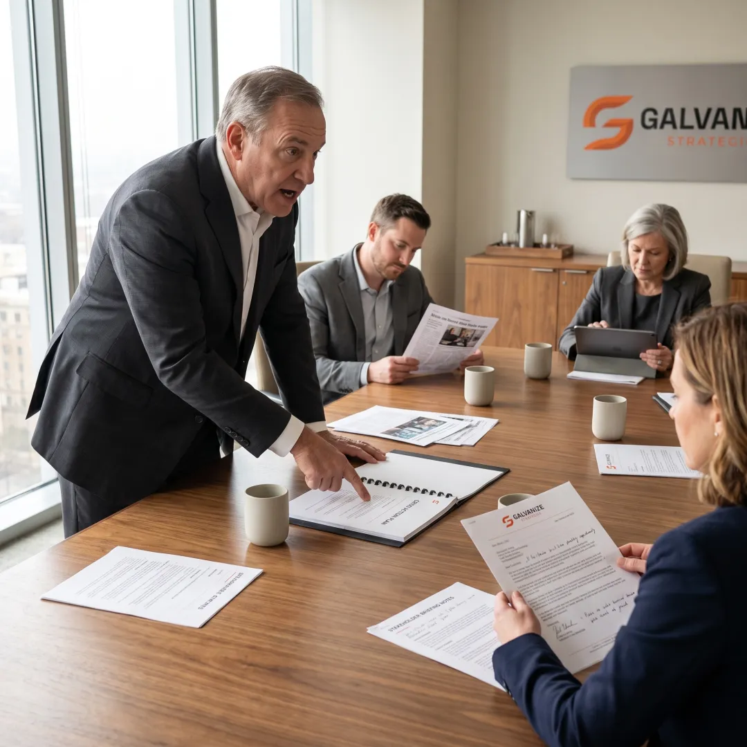Law firm leaders reviewing a crisis response plan