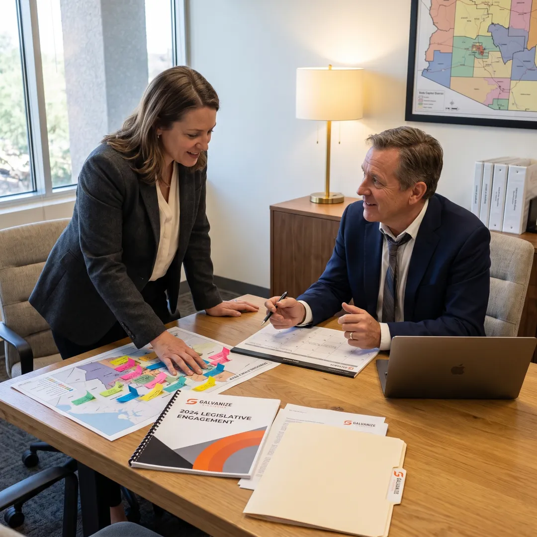 Advisors reviewing a government engagement strategy