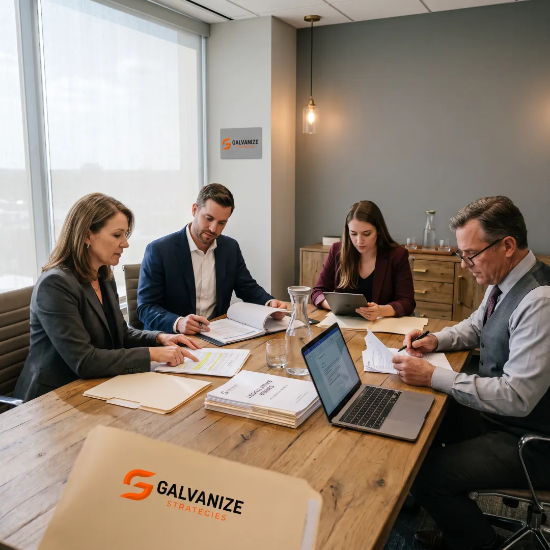 Consultants discussing a public-sector strategy